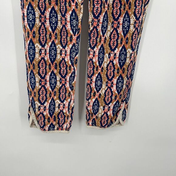 ANTHROPOLOGIE Pilcro Blue Pink Paz Ikat Waist Tie Ankle Slim Leg Pants Size 31 - Picture 5 of 8